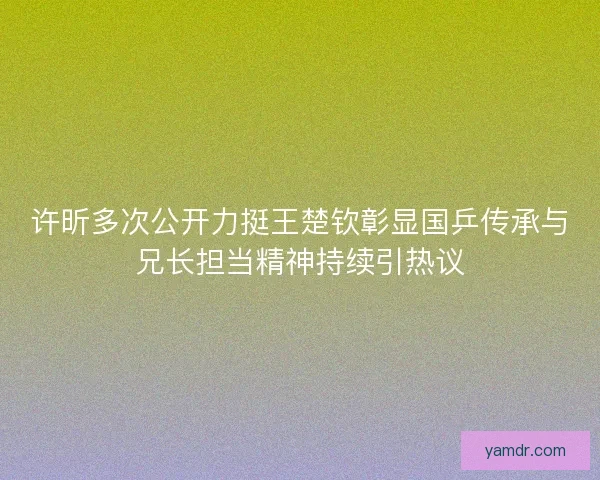许昕多次公开力挺王楚钦彰显国乒传承与兄长担当精神持续引热议
