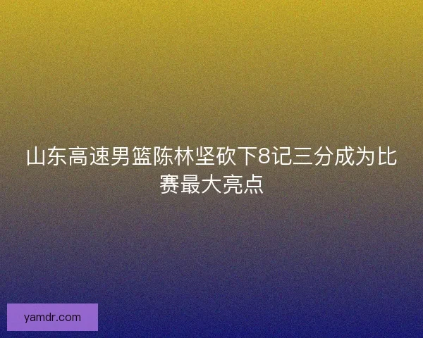 山东高速男篮陈林坚砍下8记三分成为比赛最大亮点